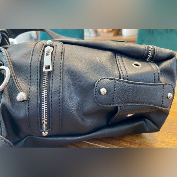 Laurel & Sunset Rockstar Biker Shoulder/Cross Body Bag | Black | Pockets Galore! - Picture 12 of 14